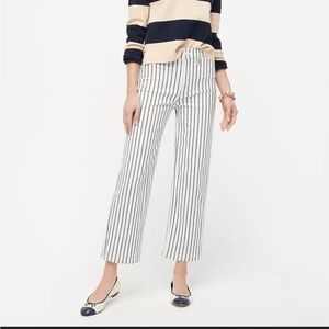 J. Crew Striped Wide Leg Pants - Navy and White